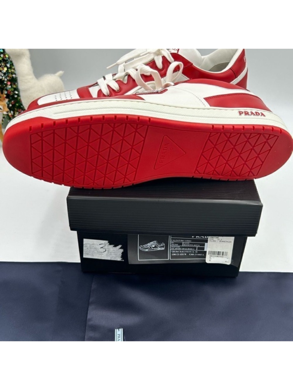 Men’s Prada downtown leather logo sneakers size 12.5. Made in Italy. - Picture 5 of 9